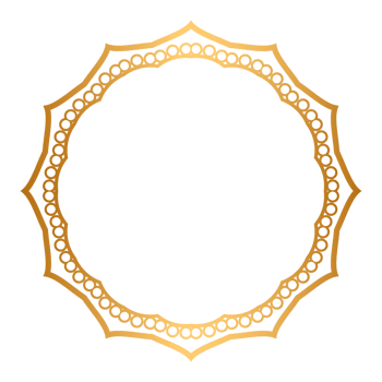Golden circle frame border clipart png