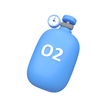 Oxygen gas tank isolated 3d render icon illustration png