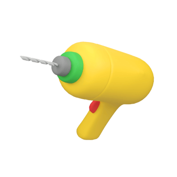 Drill and Screw Driver Gun isolated 3d render icon illustration png