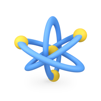 Atom Molecules isolated 3d render icon illustration png