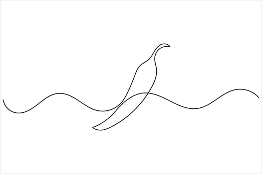 Chilli pepper icon in single line drawing minimalist art on white background vector