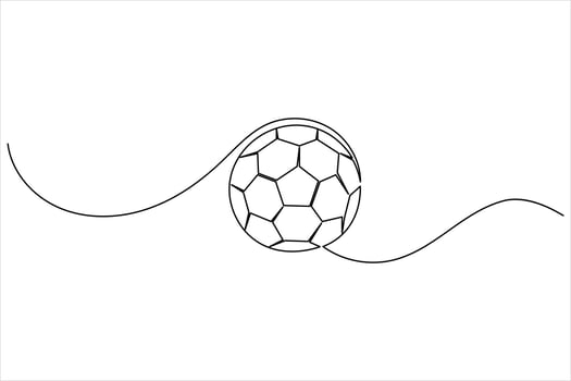 Football icon continuous one line drawing minimalist style isolated on white background vector