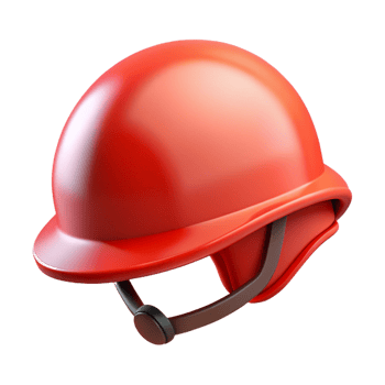 Shiny red hard hat for construction safety and personal protective equipment png