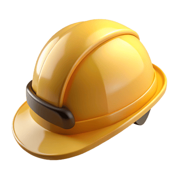 Yellow hard hat safety equipment for construction and industrial work png