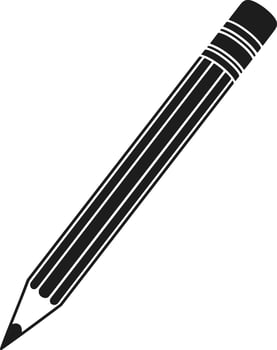 Detailed Pencil Silhouette - Classic Writing Tool for Education, Art, and Office Graphics vector