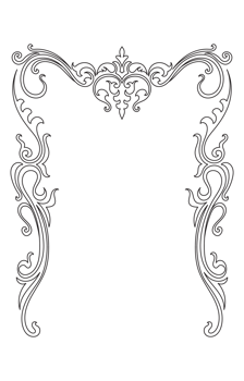 Antique art patterns, soft curved plant patterns, vintage elements, card decoration patterns, door arches transparent background png