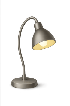 Modern adjustable desk lamp illuminates workspace, promoting focus and productivity for any task png