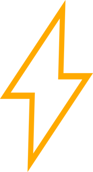 Yellow line thunder bolt png
