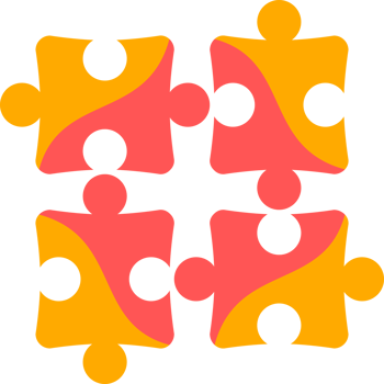 Yellow pink group icon jigsaw png