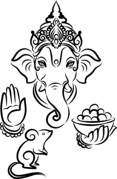 Hindu holy indian god ganpati or vinayaka vector