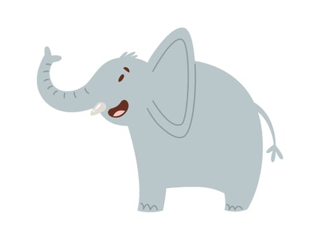 Wild elephant animal vector