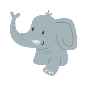 Funny elephant character vector