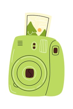 Instant camera print picture vector