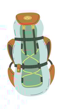 Hiking backpack for camping vector