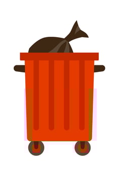 Full waste bin vector