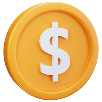 3D Icon Golden Dollar Coin Money png