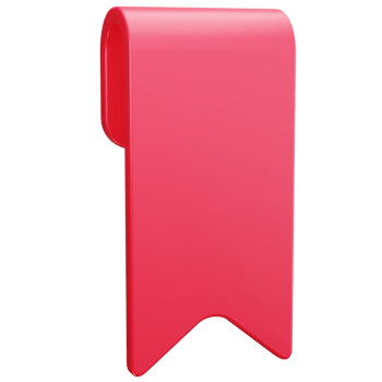 3D Icon Bookmark Save Favorite Ribbon png