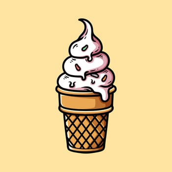 Illustration of a soft-serve ice cream cone vector