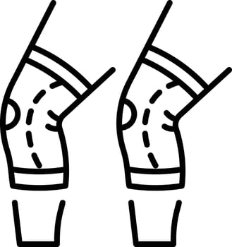 A linear style icon representing knee sleeve vector