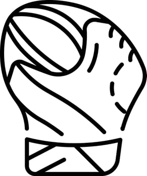 A line style icon showing catching glove vector