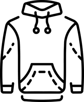 An outline style icon depicting hoodie vector