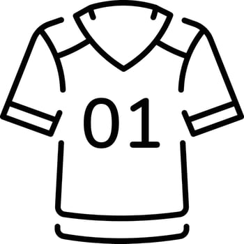 A line style icon showing football jersey vector