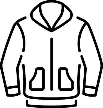 A linear style icon representing sweat jacket vector