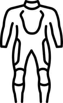 An outline style icon depicting wetsuit vector