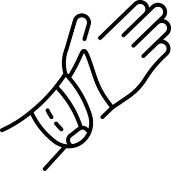 An outline style icon depicting wrist sweatband vector