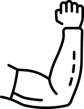 An outline style icon depicting arm sleeve vector