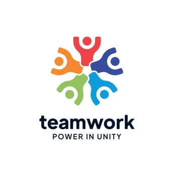 Teamwork Circle Logo - Colorful Unity People Icon for Collaboration and Community vector