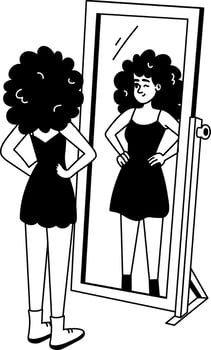 A hand drawn style illustration showing checking dress vector