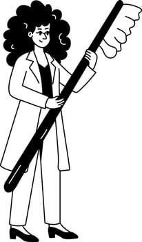 A glyph style illustration depicting dentist vector