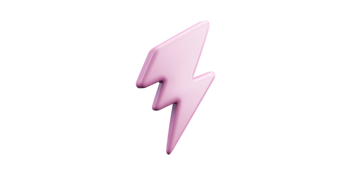Pink Lightning Bolt Icon. Symbol Of Energy, Power, And Creativity In Modern Design Isolated On Transparent Background png