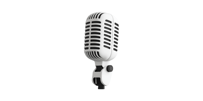 Vintage Style Microphone. Classic Audio Equipment For Broadcasting And Recording Isolated On Transparent Background png