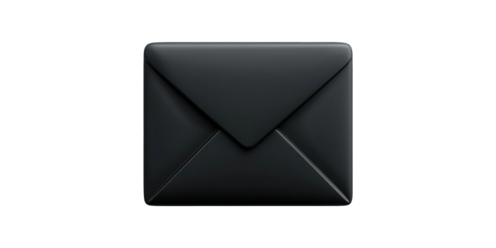 Black Envelope Icon. Symbol Of Communication And Digital Messaging Isolated On Transparent Background png