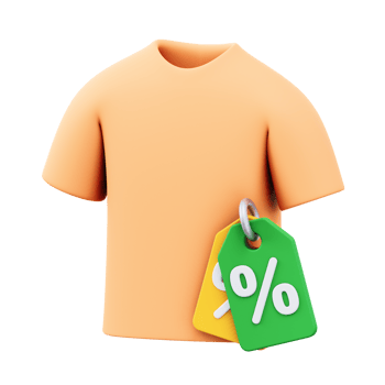 Orange t-shirt with discount tags png