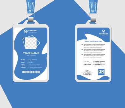 business id card template with dual sided design for professional identification. for company employees, corporate staff, and office use vector