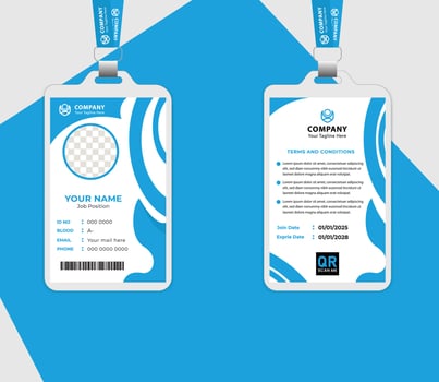 id card template with abstract background. Professional layout ideal for office ID cards, employee badges, and business identity. vector