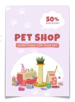 Discounted pet products and supplies vector