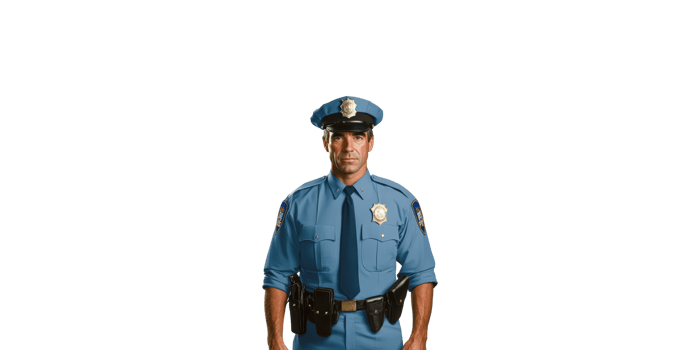 Police Officer In Uniform. Law Enforcement And Public Safety Representation Isolated On Transparent Background png