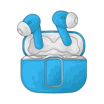 blue airbuds illustration vector