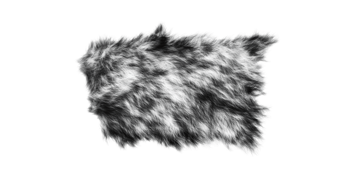 Faux Fur Texture In Black And. Soft And Fluffy Material For Fashion And Interior Design Isolated On Transparent Background png