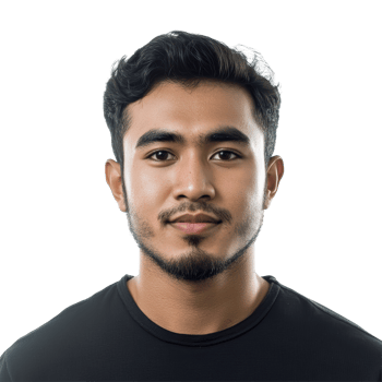 Young Man In Black Shirt Portrait. Confident Expression Isolated On Transparent Background png