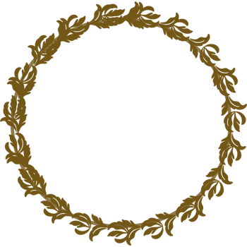 Earth-toned leaf crown border png