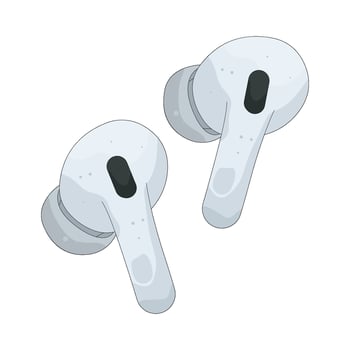 Illustration of Wireless Earbuds vector