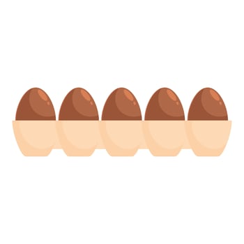 Five brown eggs resting in cardboard carton vector