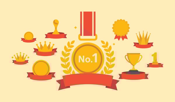 Achieving Top Performance Excellence and Recognizing Success with Awards and Trophies vector