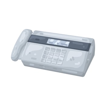 Illustration of a Vintage Fax Machine vector