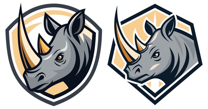 Powerful Rhino Mascot Logo for Sports Branding and Identity vector